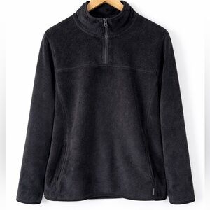 Eddie Bauer Quest Plush 1/4 Zip Fleece Pullover Black Women’s Large Mock Neck